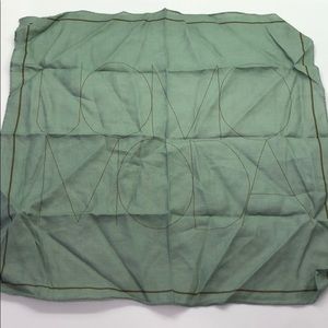 Italian green pocket square; clean, brownish trim